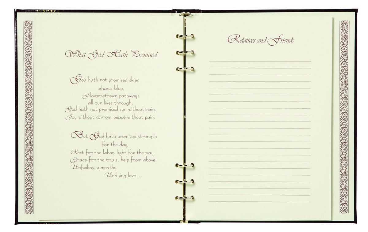 classic-scroll-funeral-guest-book-burgundy-6-ring-regal-line for Free Printable Funeral Guest Book Pages Classic Scroll Funeral Guest Book - Burgundy - 6 Ring – Regal Line for Free Printable Funeral Guest Book Pages