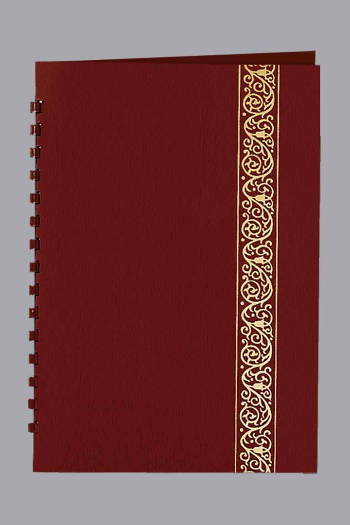 Foil Classic Scroll- Burgundy Leatherette