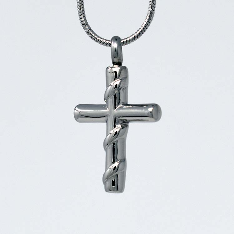 Cross with Silver Wire Wrap Pendant