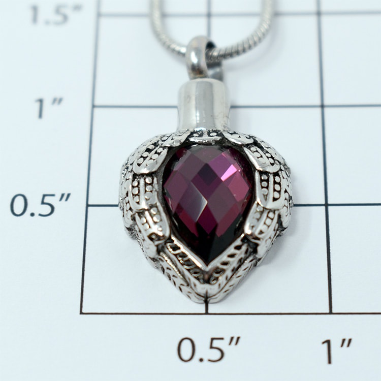 Purple Winged Heart Pendant