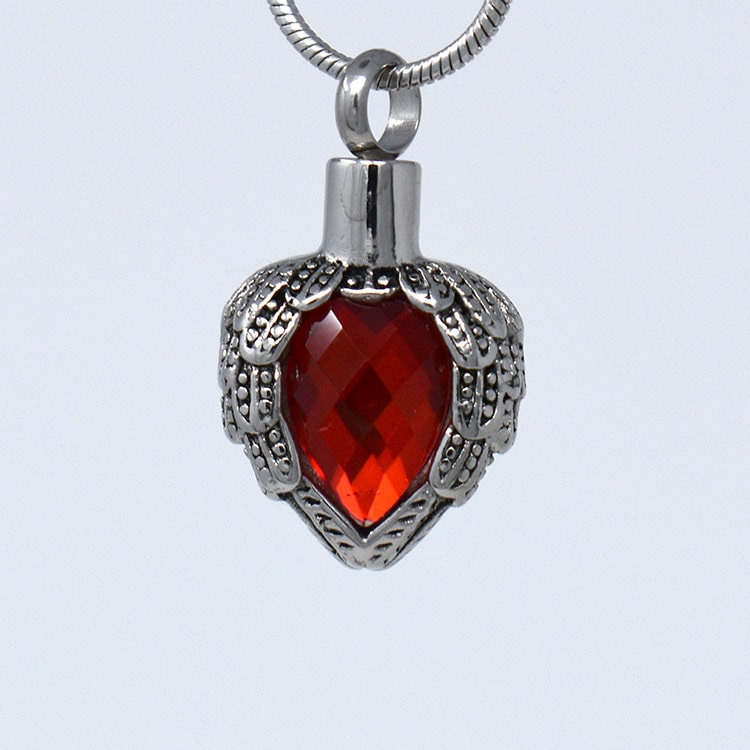 Ruby Winged Heart Pendant