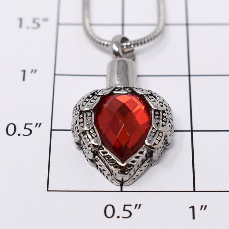 Ruby Winged Heart Pendant