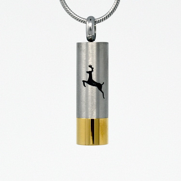 Two-Tone Deer Cylinder Pendant