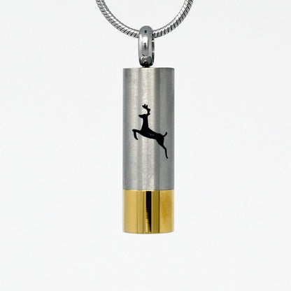 Two-Tone Deer Cylinder Pendant