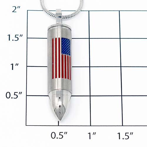 American Flag Bullet Pendant