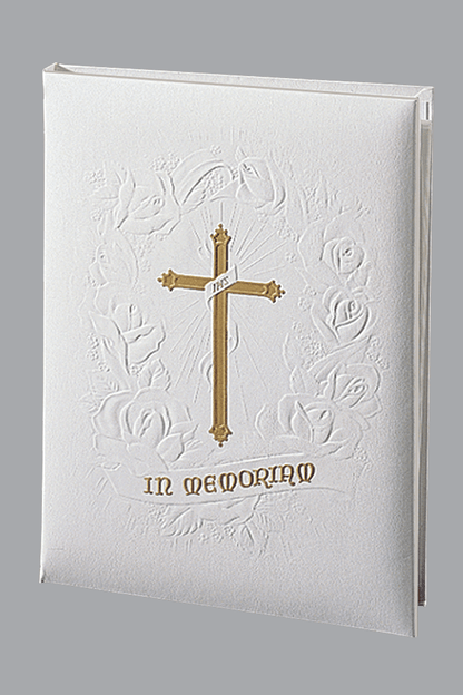 Gold Cross Funeral Guest Book