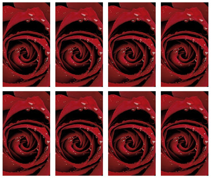 8x Single Red Rose Prayer Cards