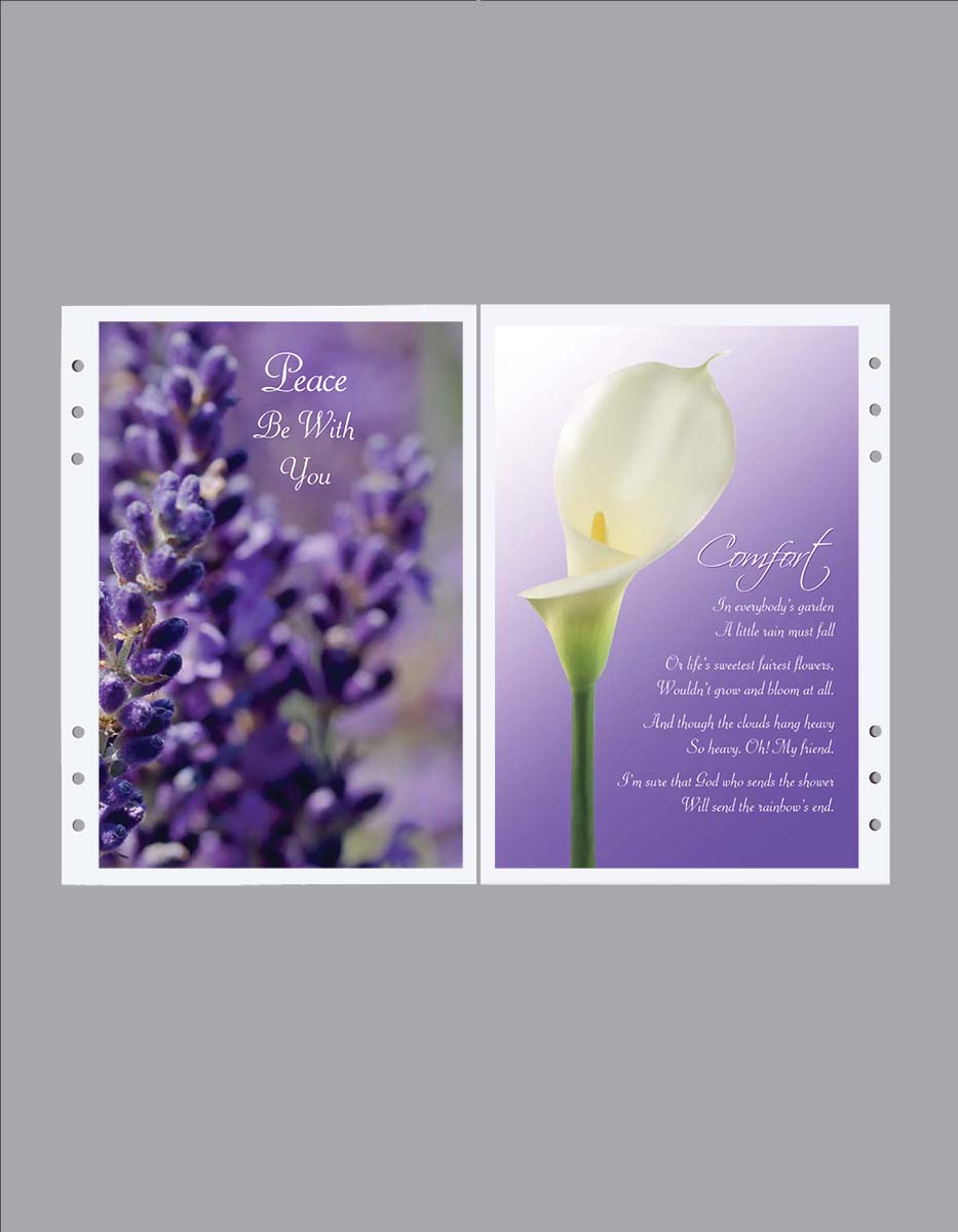 peace lily book Calla Lily Funeral Guest Book - Purple