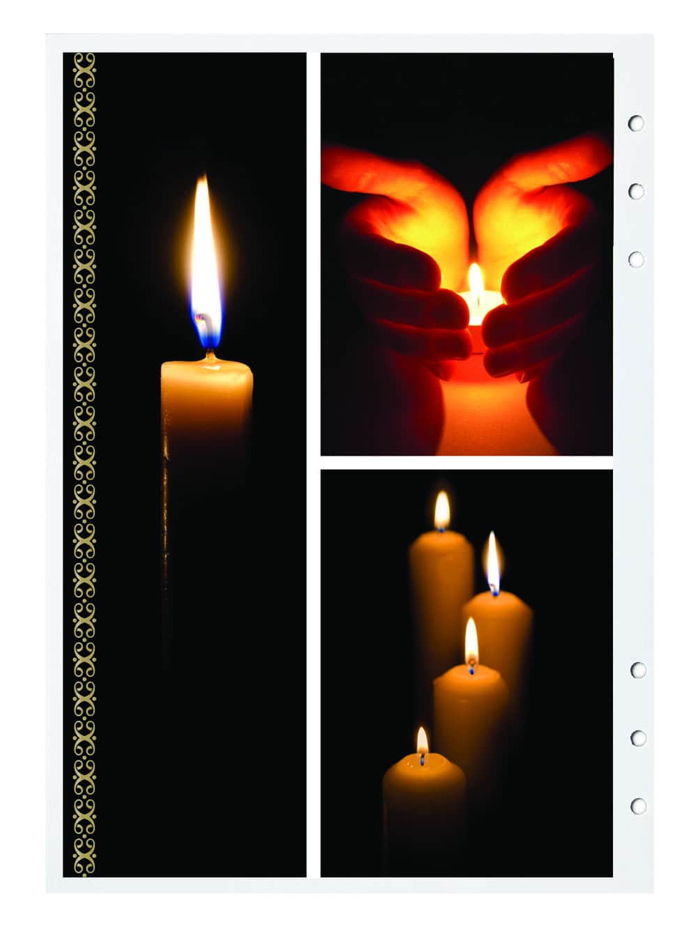 glowing candles and hands divider page