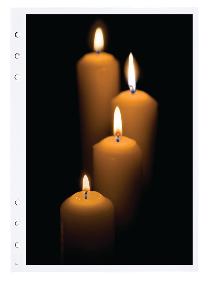 4 glowing candles divider page