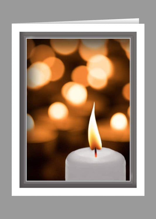 White candle with glowing candle background service record