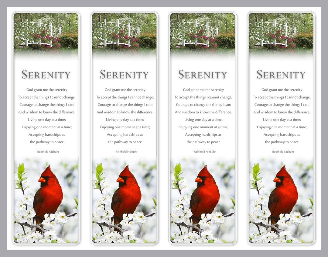 4UP bookmarks with bright red cardinal