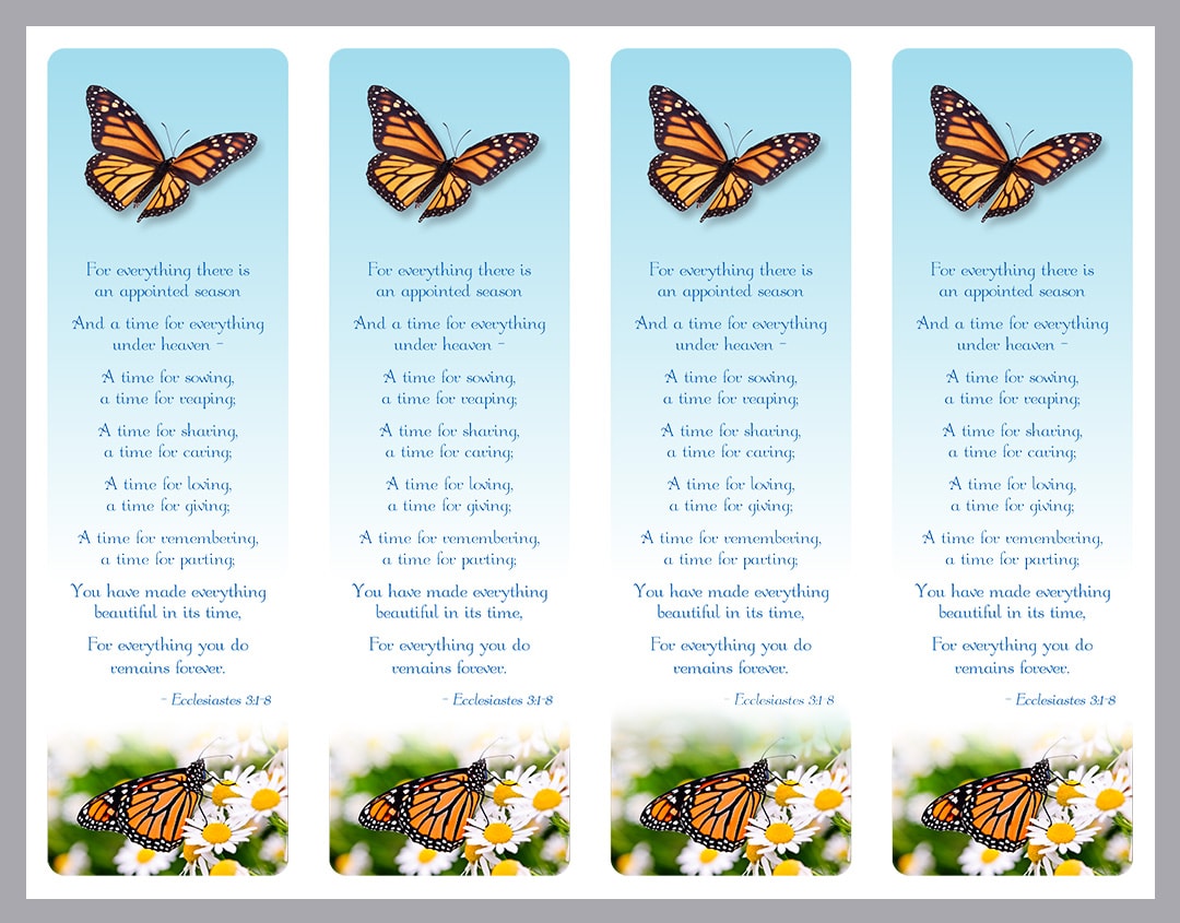 4 UP bookmark with butterfly