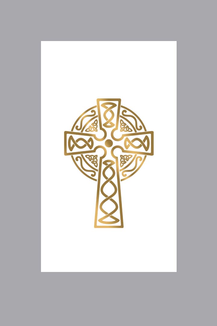 Golden Celtic Cross prayer card