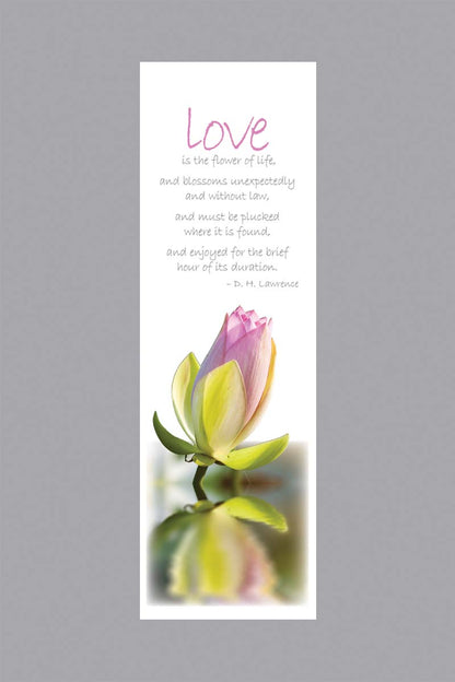 Pink Lotus flower white bookmark