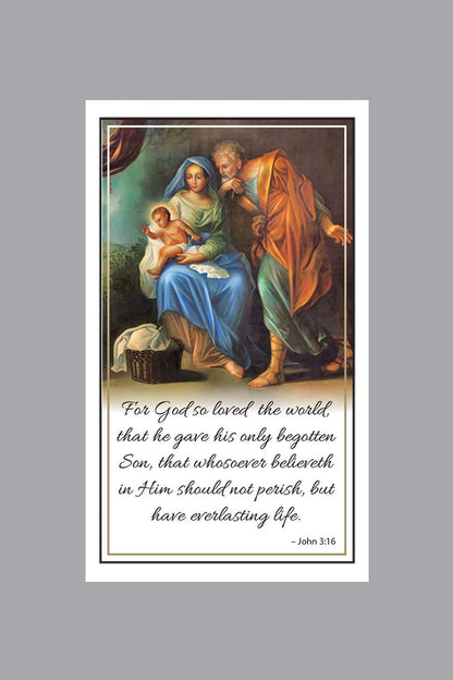 John 3 16 Holy Family Prayer Card