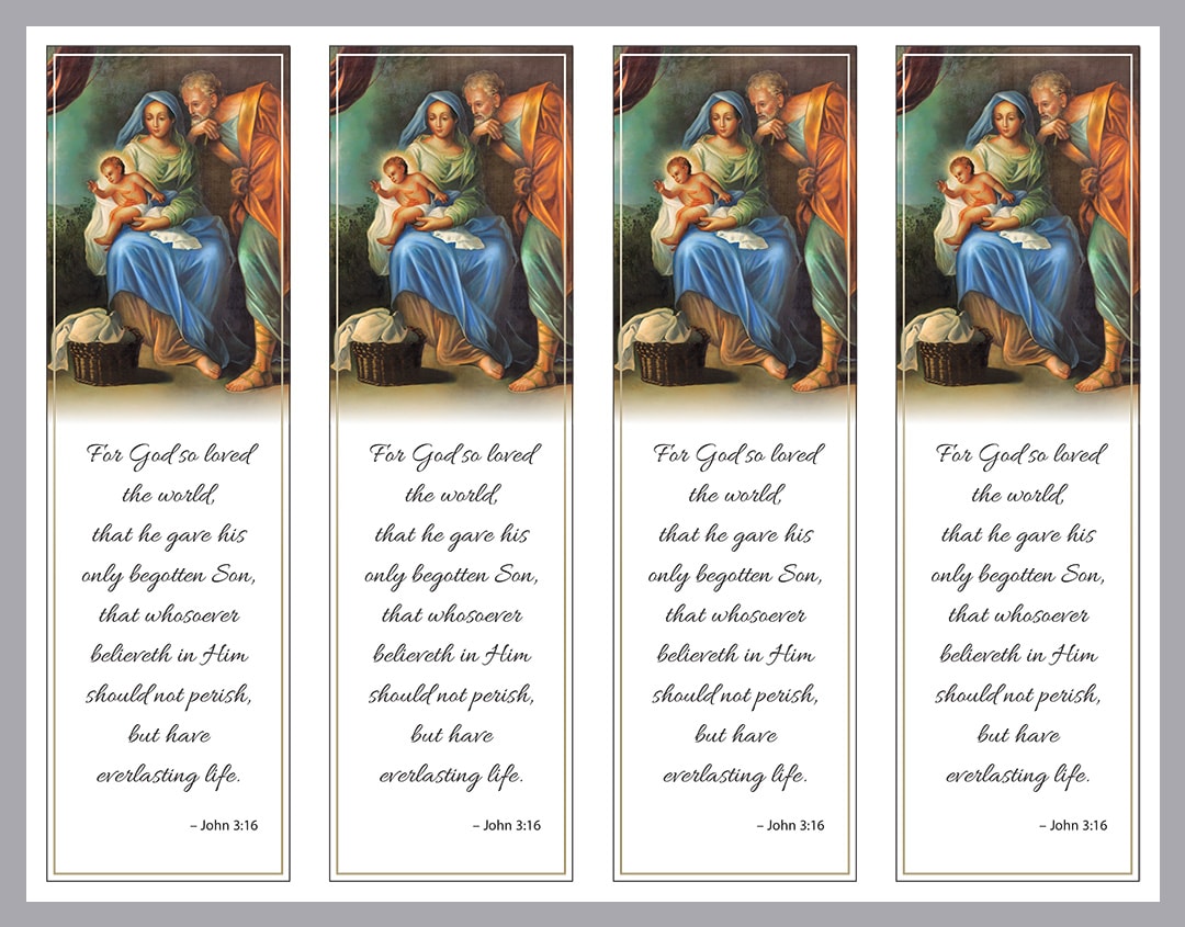 4 Bookmarks with Holy Family