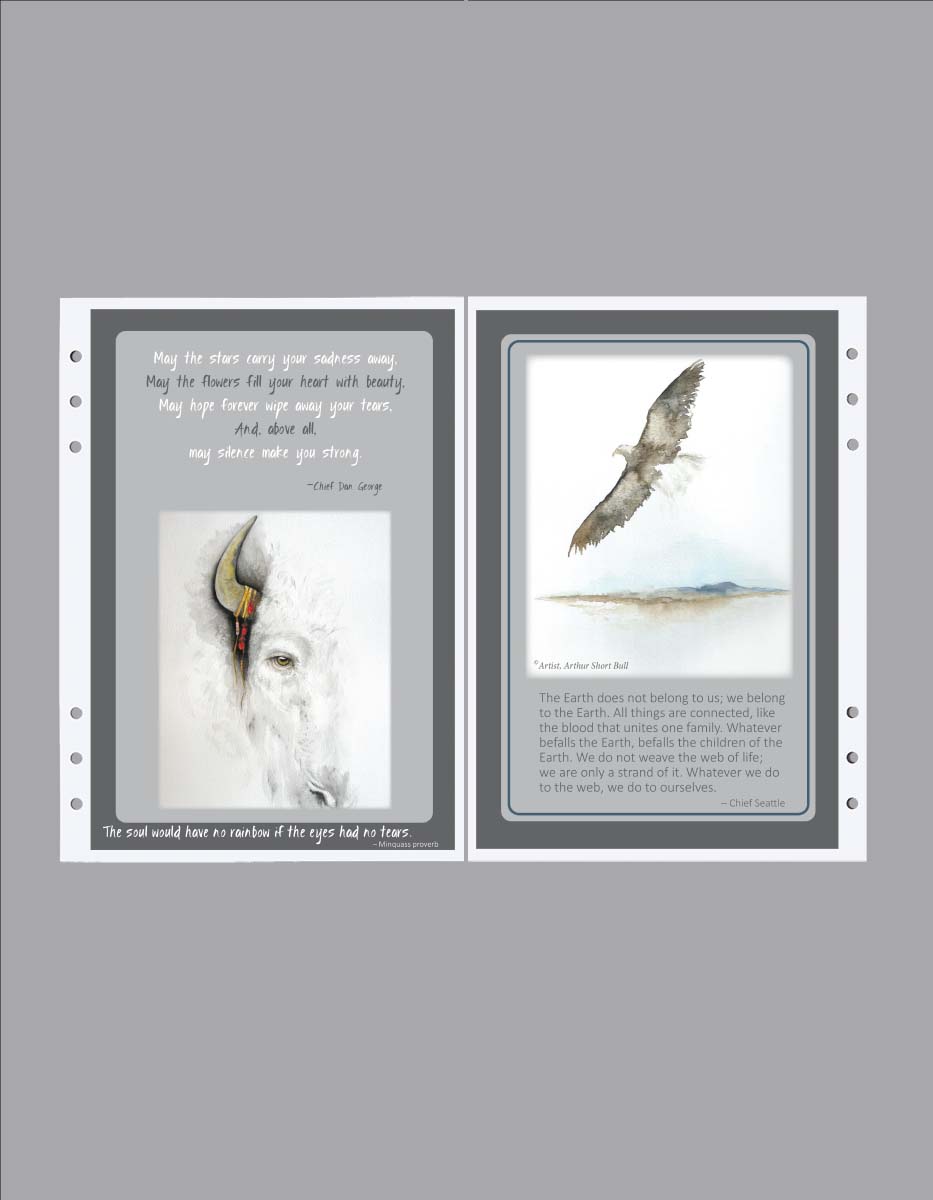 white buffalo with saying and eagle divider page