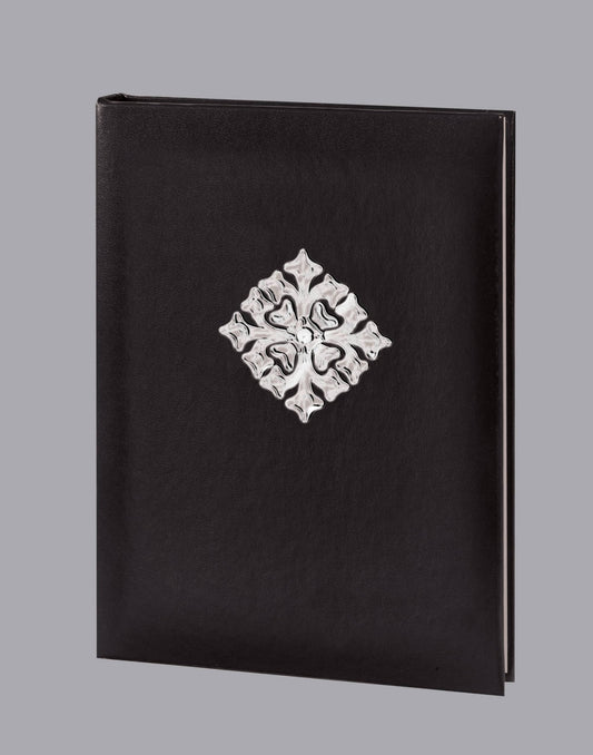 Regalia Funeral Guest Book - Black w/ Silver Foil - 6 Ring