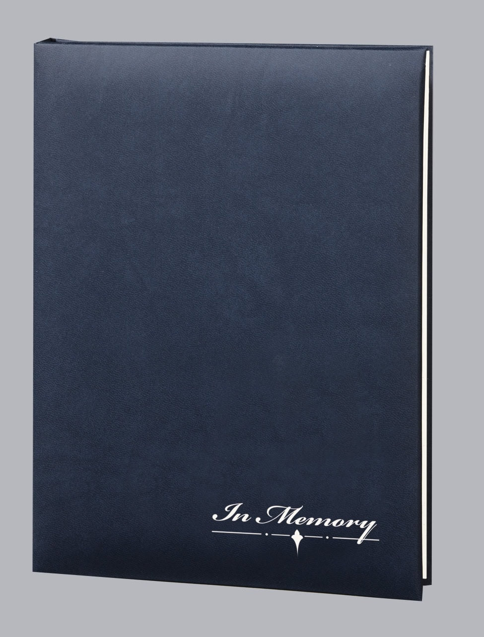 In Memory Funeral Guest Book - Navy w/ Silver Foil - 6 Ring