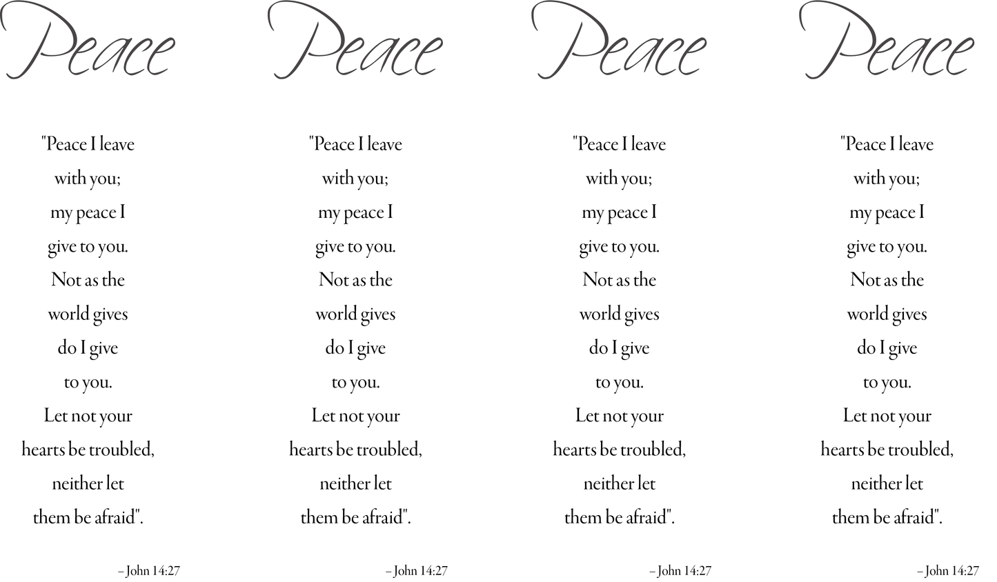 Peace Series Bookmark