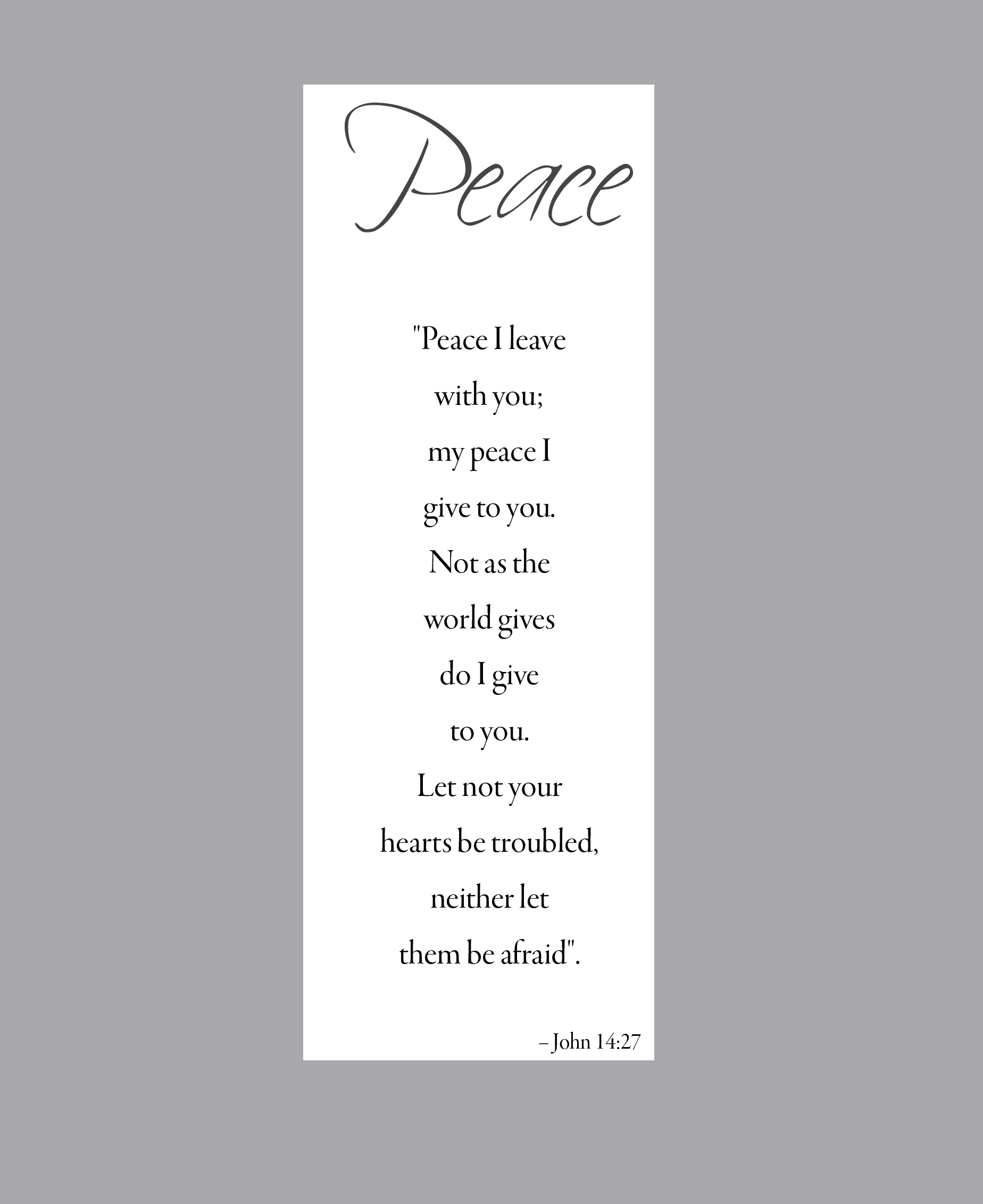 Peace Series Bookmark