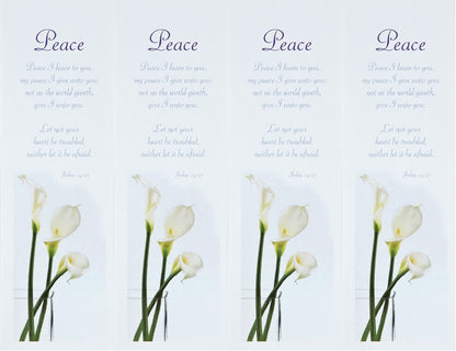 4 up John 14 27 with Calla Lilly bookmarks