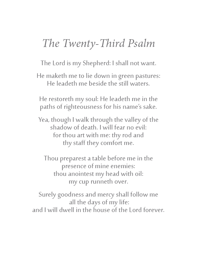 Twenty-Third Psalm for Eternal Light