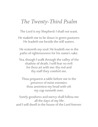 Twenty-Third Psalm for Eternal Light