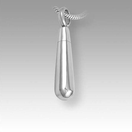 Silver Tear Drop Cylinder Pendant