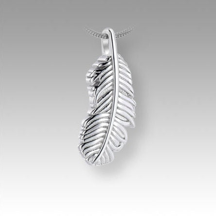 silver feather pendant