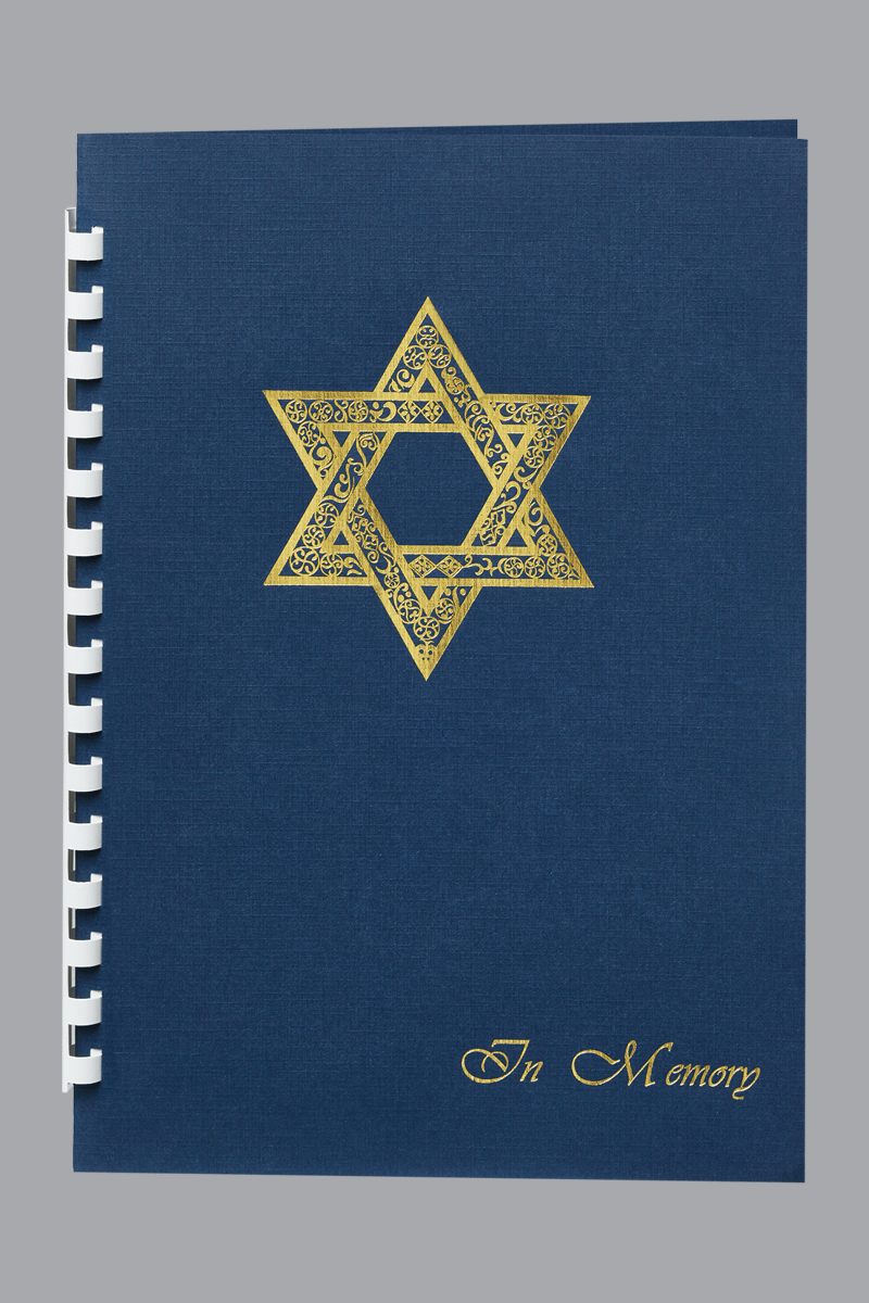 Navy Blue with Gold foil Star of David leatherette