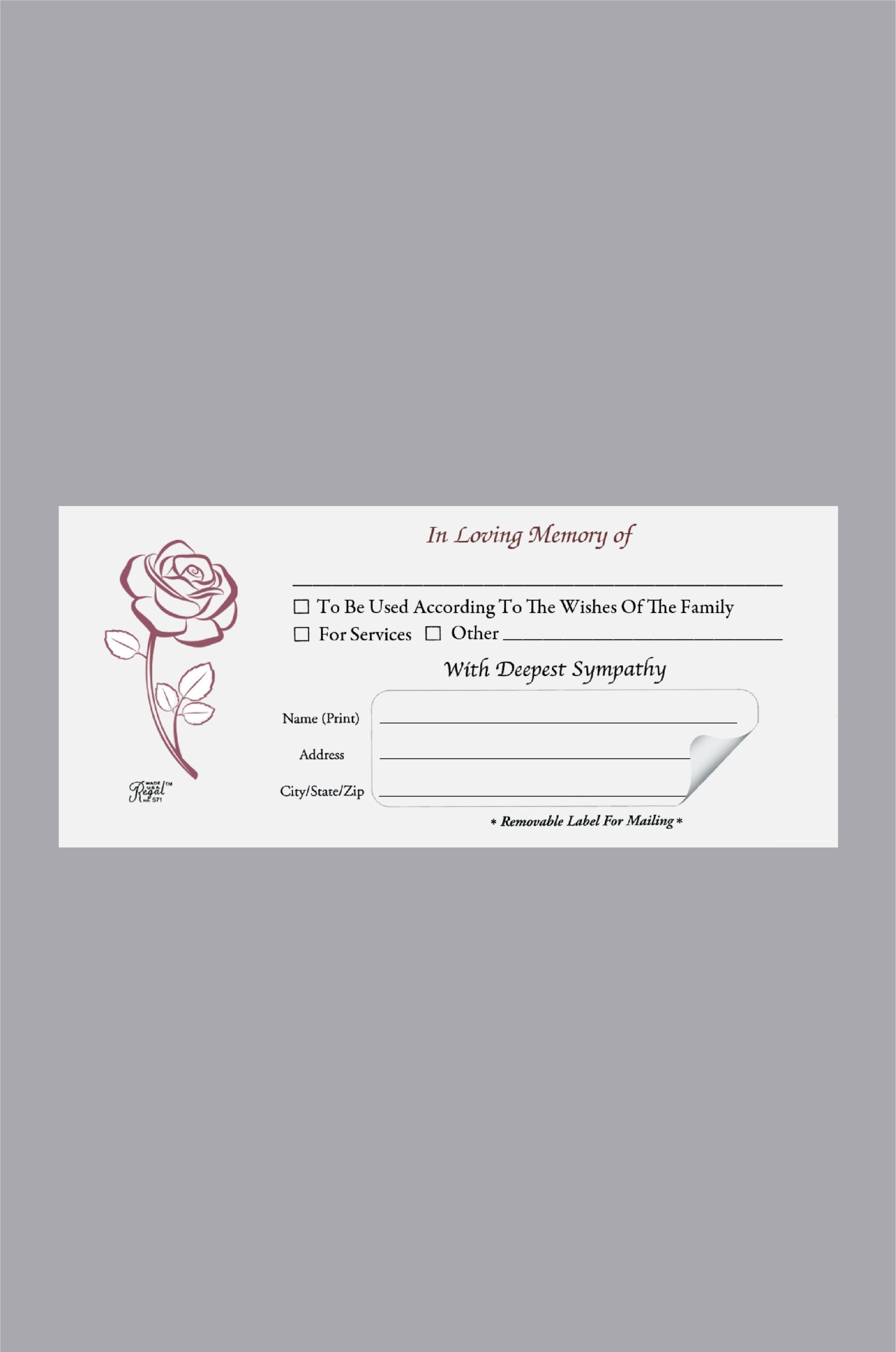 EZ Memorial Offering Envelope – Regal Line
