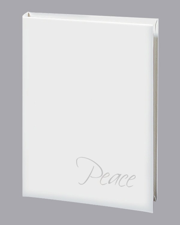 Soft Touch White Peace Funeral Guest Book