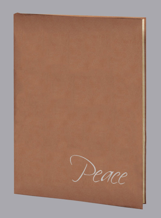 Soft Touch Tan Peace Funeral Guest Book