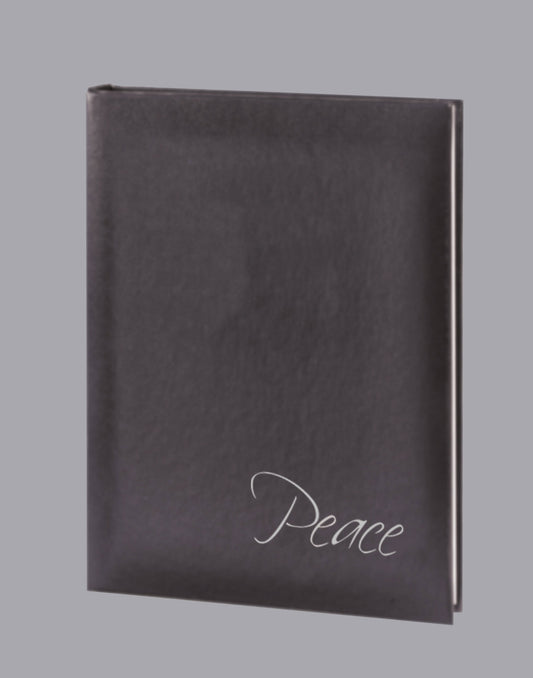 Soft Touch Charcoal Peace Funeral Guest Book