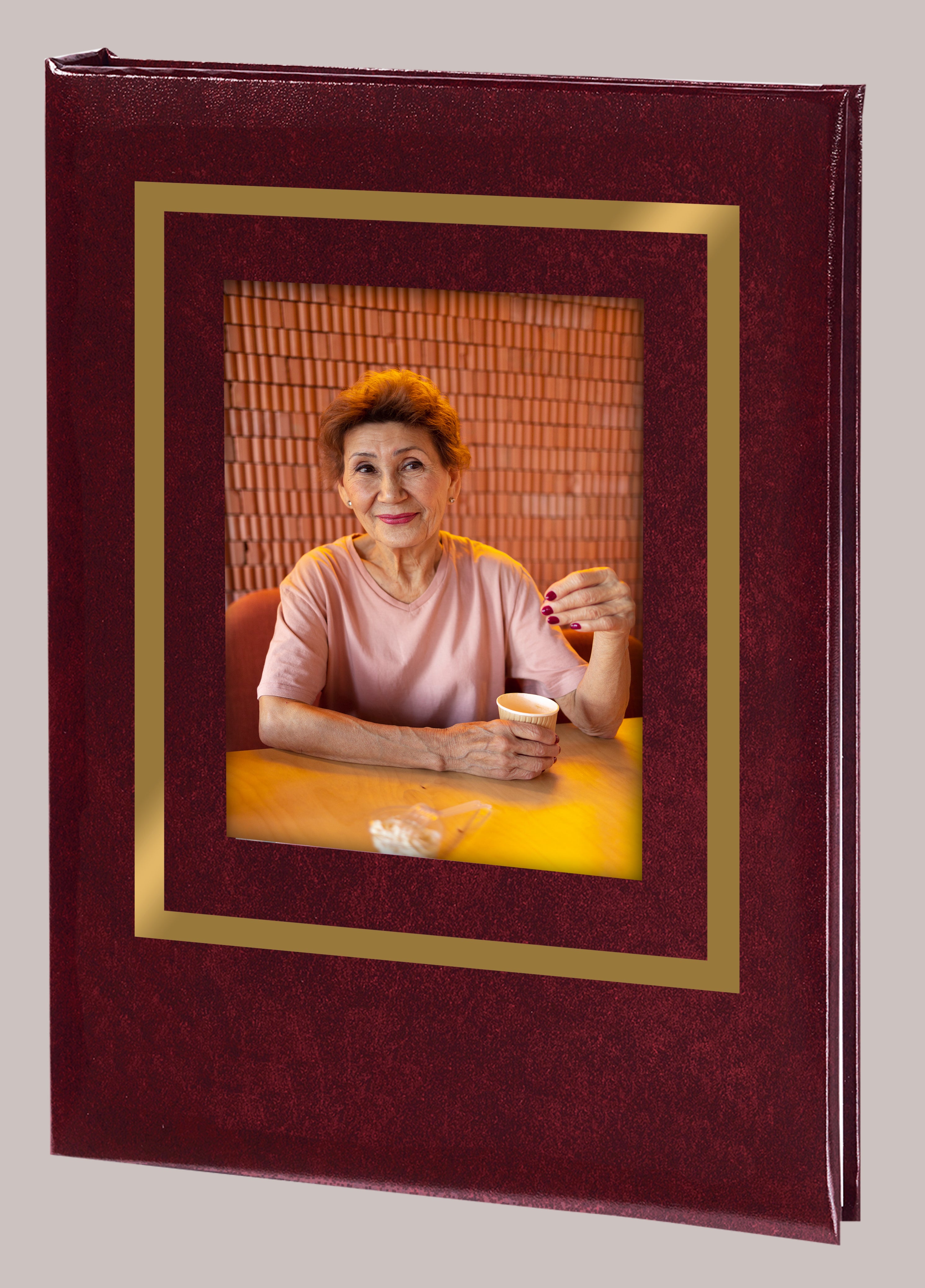 Frame Line - Thick Border - Burgundy - 6 Ring
