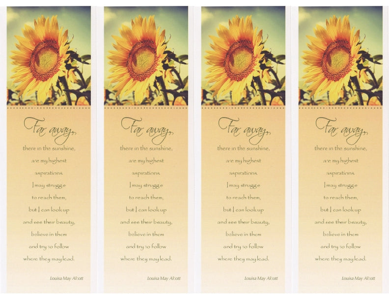 4 up Sunflower Bookmark