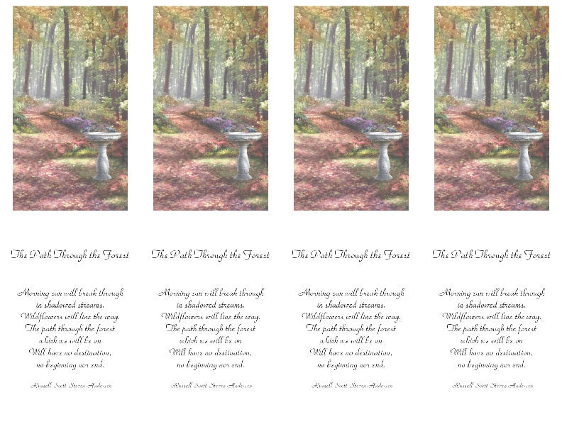 4 up Bookmark Path in the Forest 783-BMK