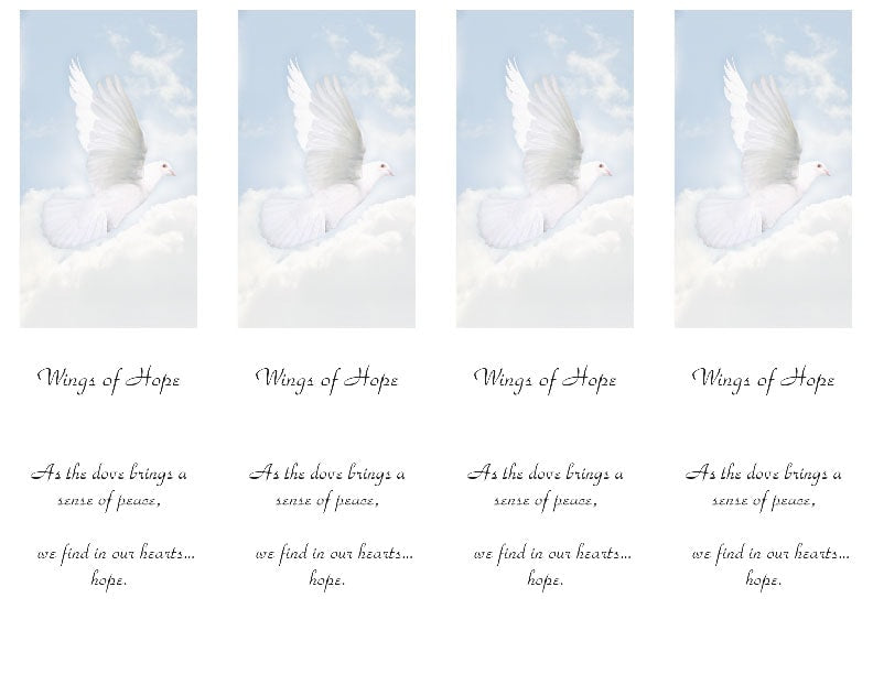 4 up Bookmark Wings of Hope Dove 777-BMK