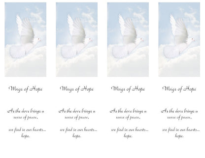 4 up Bookmark Wings of Hope Dove 777-BMK