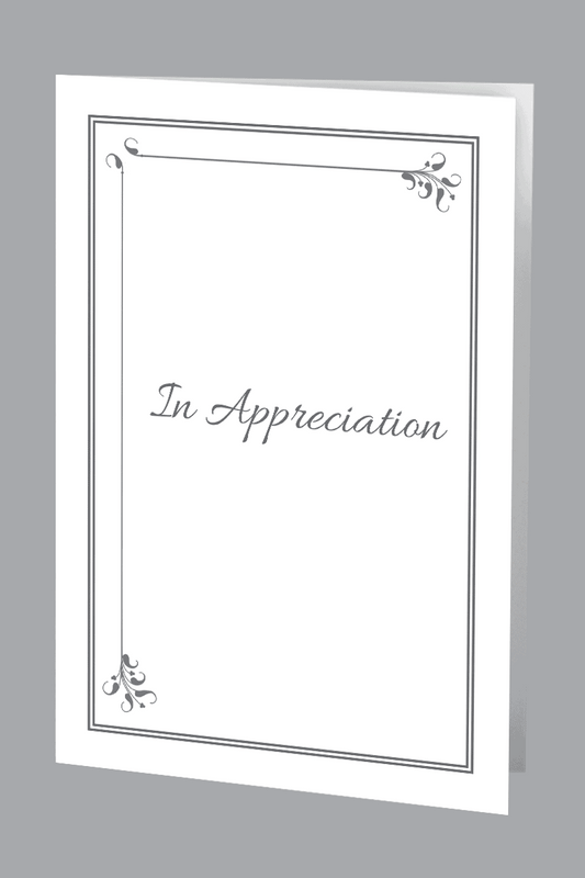 grey In Appreciation Art Deco design Thank You card