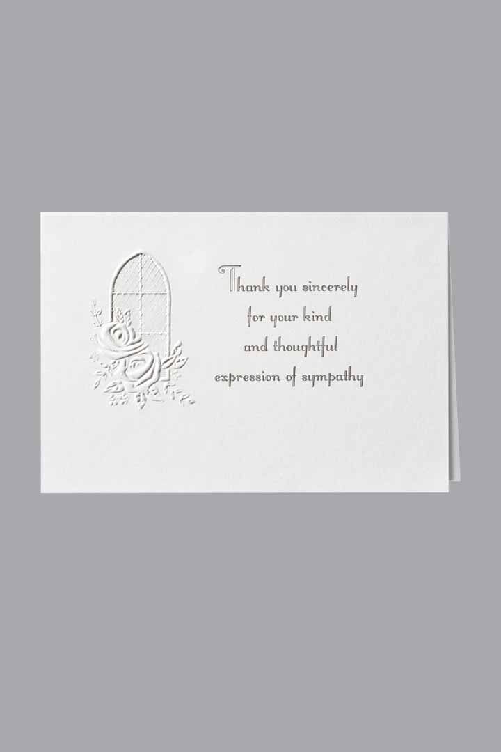 Floral Window Acknowledgment Embossed w/ Standard Print