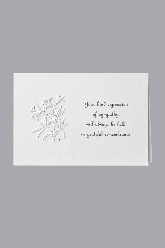 Flowers Acknowledgment Embossed w/ Standard Print