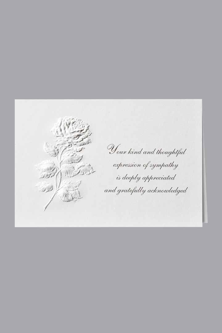 Long Stem Rose Acknowledgment Embossed w/ Standard Print