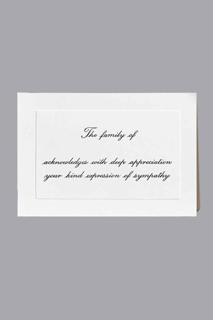 Acknowledgment Standard Print Embossed Panel