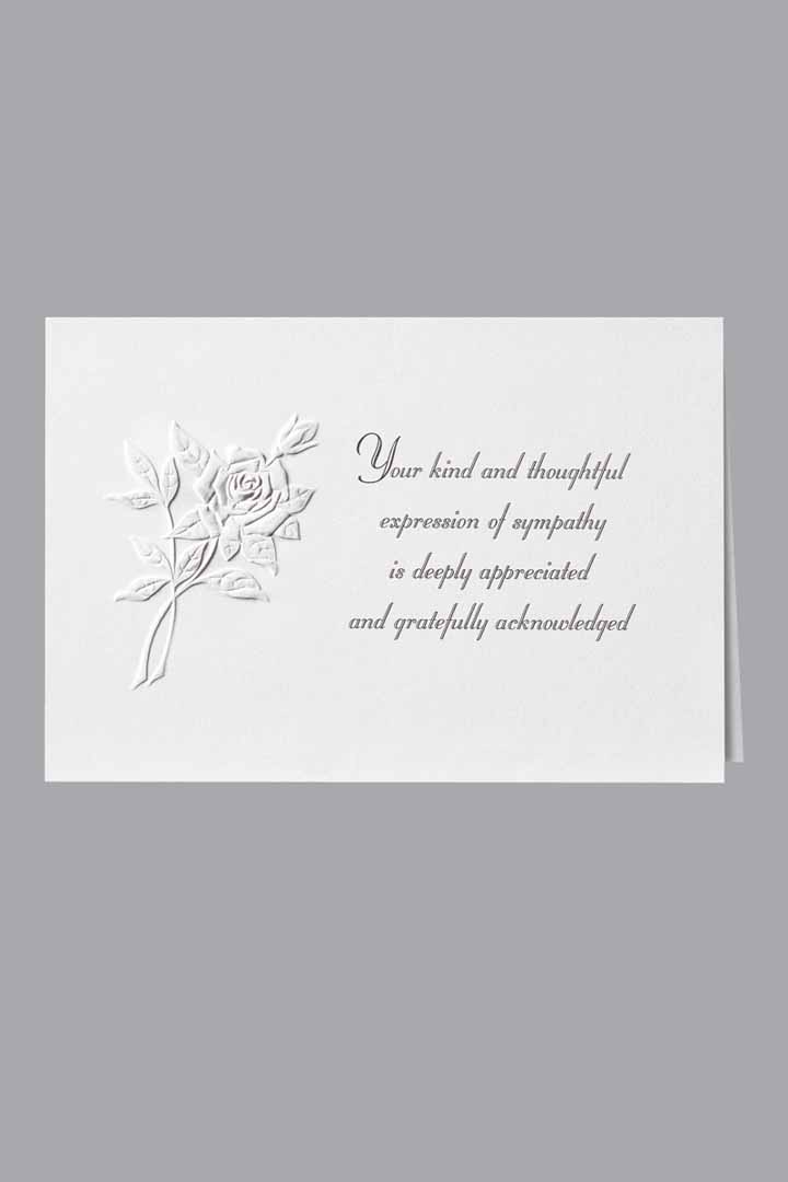 Rose Acknowledgment Embossed w/ Standard Print