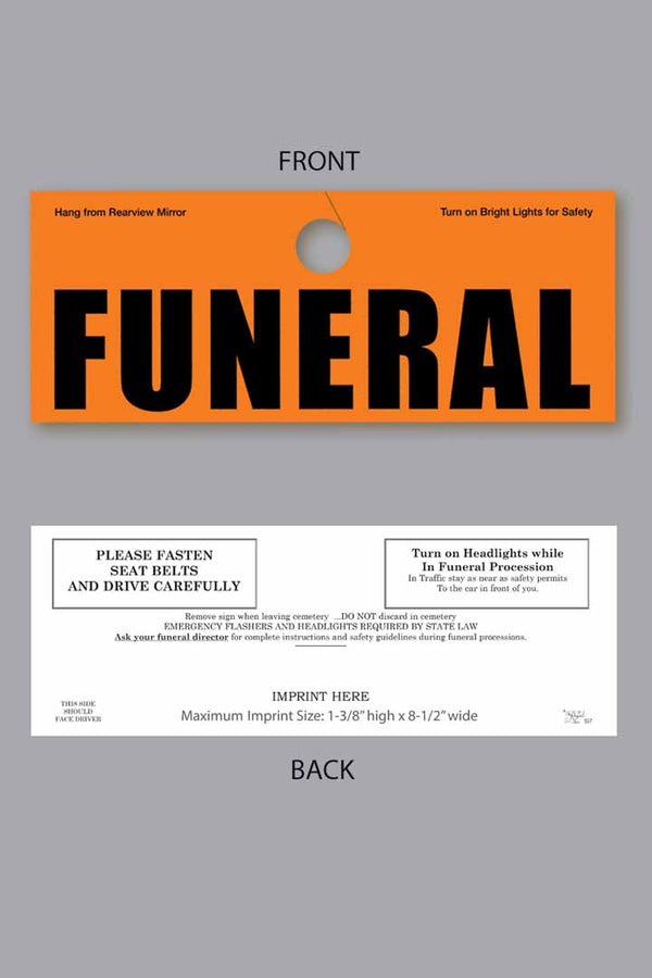 Auto Hanger Funeral Tag – Regal Line