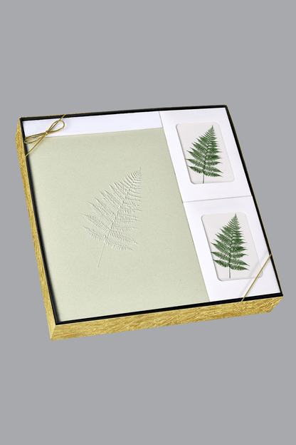 Light Green Embossed Fern Good Earth Box Set