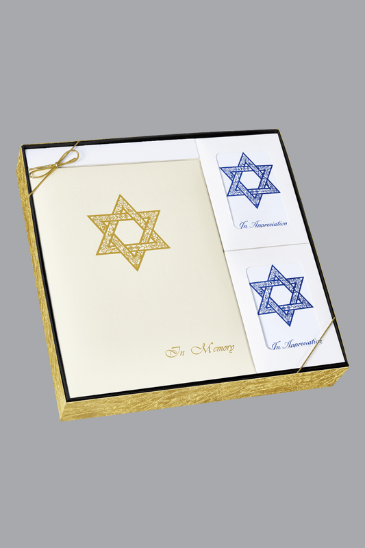 Ivory and Gold Foil Star of David Box Set